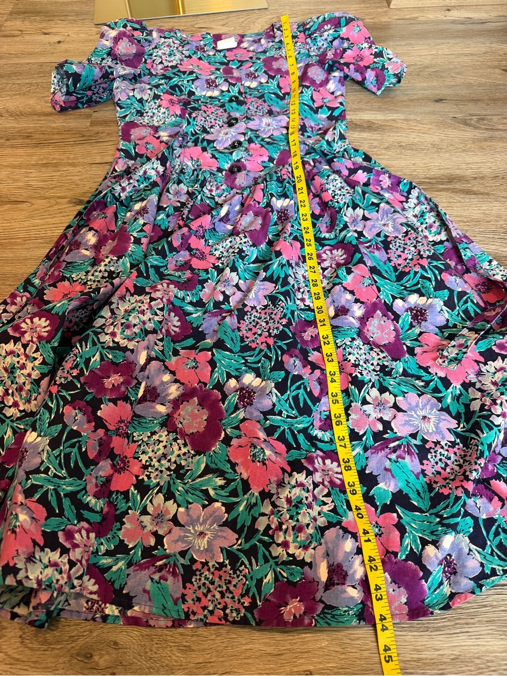 Vintage Style My Way Floral Dress 80’s 90’s Saved by the Bell SMW Puff Sleeve - Picture 8 of 8